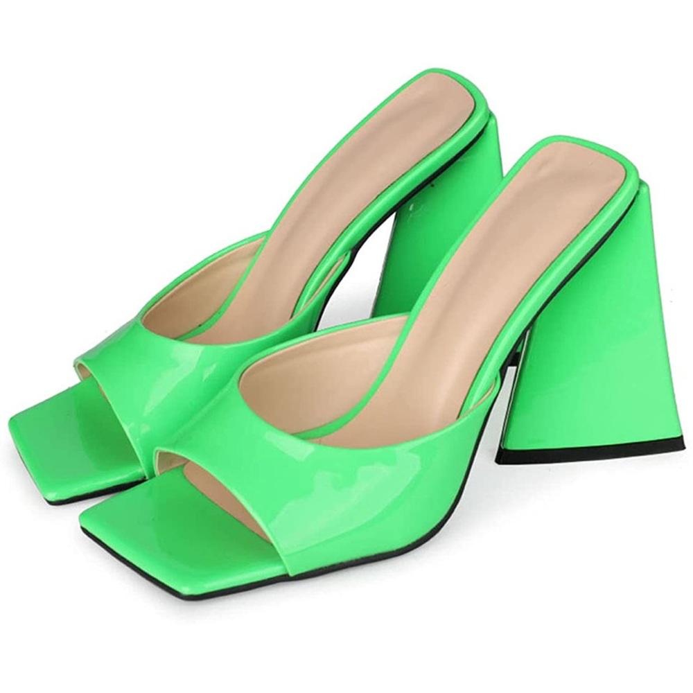 Green comfy heels size 10